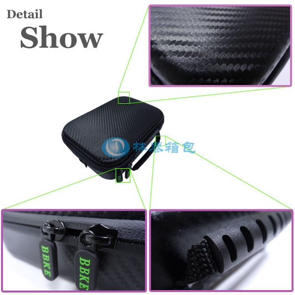 （非標(biāo)準(zhǔn)小號）黑色pu EVA相機(jī)包面料把手細(xì)節(jié)